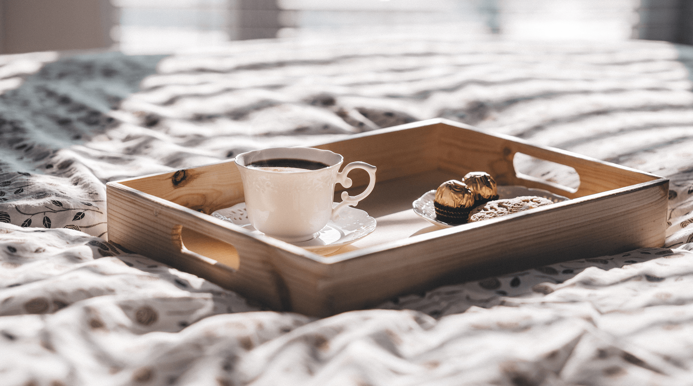 Tray with coffee
